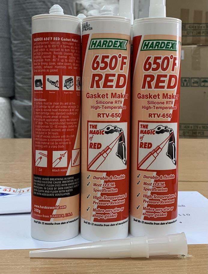 Hardex Hi-Temp Red Gasket Maker  กาวซิลิโคนทนความร้อน 100% กาวแดง ซิลิโคนกาสเก็ต,ซิลิโคนประเก็นเหลวชนิดสีแดง กาวแดงทนความร้อน กาวแดงทนความร้อนได้สูง ซิลิโคนกาสเก็ต,ฮาร์ดเด็กซ์ / Hardex,Sealants and Adhesives/Sealants