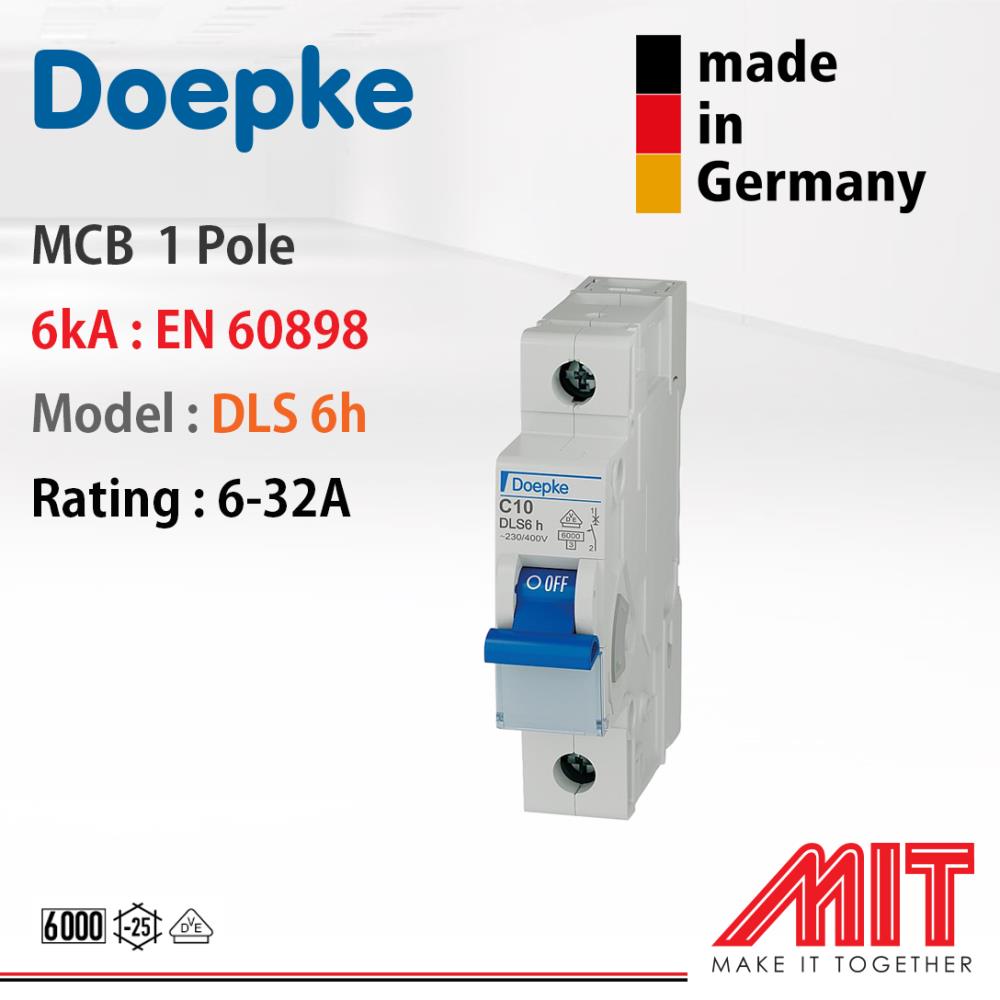 MCB 1 Pole 6kA,เบรกเกอร์,Doepke,Electrical and Power Generation/Electrical Components/Circuit Breaker