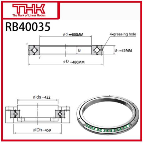 RB40035UUC0 ( 400 x 480 x 35 mm.)  Cross Roller Ring Inner ring rotation, Normal grade (0), Seal on both sides