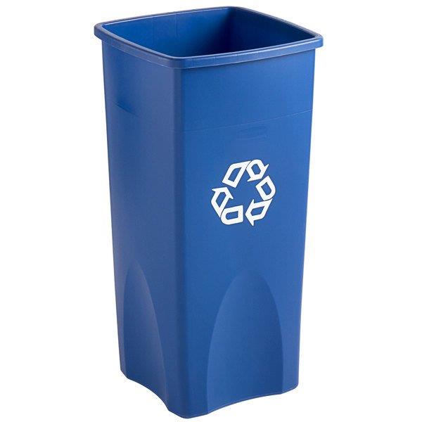 Untouchable? Square Recycling Container  ถังขยะรีไซเคิลสี่เหลี่ยมทรงสูงฝาเจาะช่องตามสัญลักษณ์,RUBBERMAID,ถังขยะ,ฝารีไซเคิล,Rubbermaid,Machinery and Process Equipment/Cleaners and Cleaning Equipment