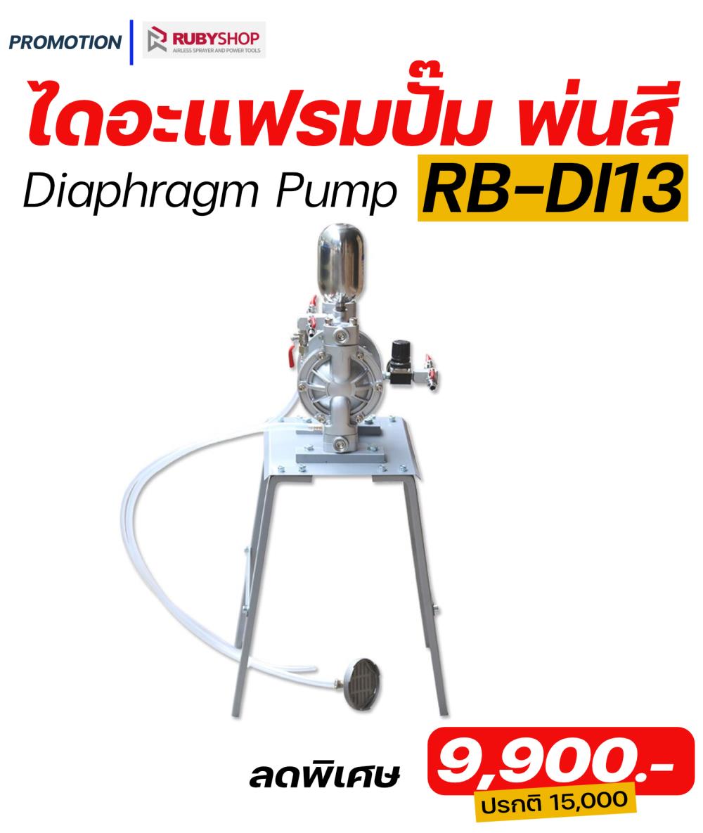 ปั๊มไดอะแฟรม RUBY SHOP รุ่น RB-DI13 (Diaphragm Pump),ปั๊มไดอะแฟรม,Diaphragm Pump,ปั๊มสูบจ่ายสารเคมี,ปั๊มเคมี ,RUBY SHOP,Machinery and Process Equipment/Machinery/Paint