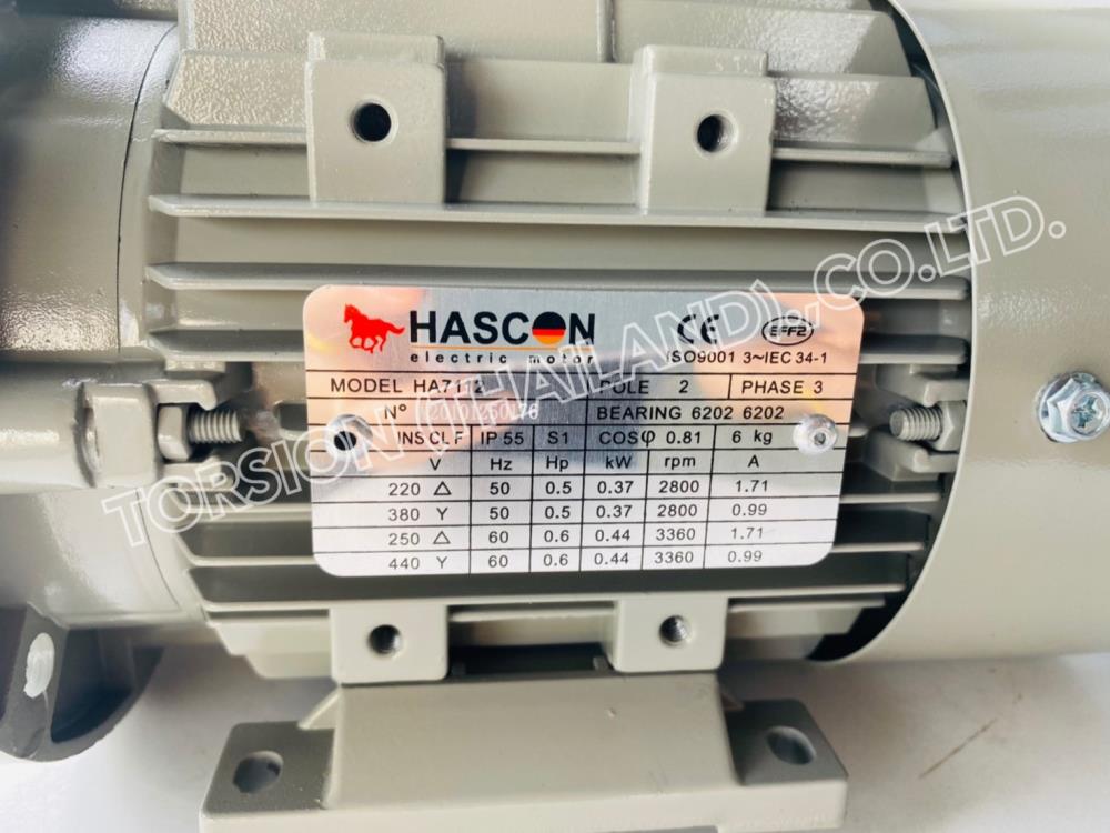 HASCON Motor 0.37kw.(0.5HP) 2P B35 3Phase