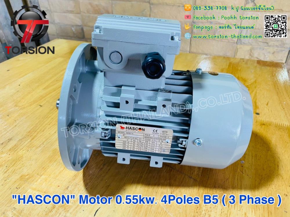 HASCON Motor 0.55kw.(0.75HP) 4P B5 3Phase