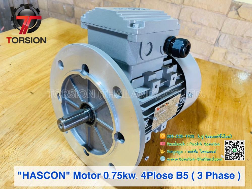 HASCON Motor 0.75kw.(1HP) 4P B5 3Phase,Motor , hascon motor , มอเตอร์ไฟฟ้า , motor 4 poles , มอเตอร์  , motor 0.75kw. , 1hp , มอเตอร์หน้าแปลน . มอเตอร์ 3 เฟส,HASCON,Machinery and Process Equipment/Engines and Motors/Motors