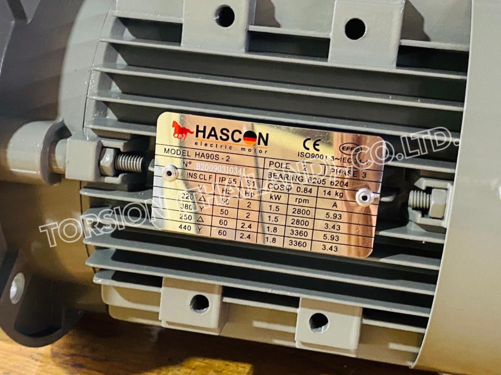 HASCON Motor 1.5kw.(2HP) 4P B5 3Phase