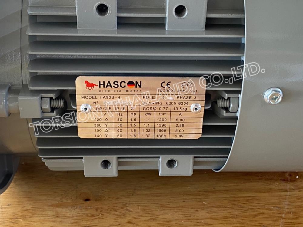 HASCON Motor 1.1kw.(1.5HP) 4P B5 3Phase