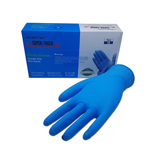 ถุงมือไนไตร สีฟ้า (Nitrile Gloves)