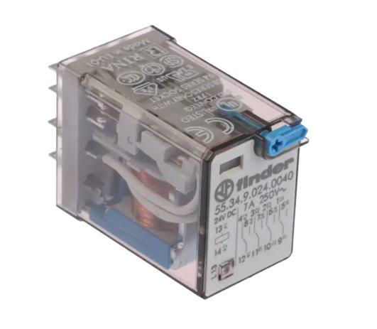 Finder, 55.34.9.024.0040, 24V dc Coil Non-Latching Relay 4PDT, 7A Switching Current Plug In, 4 Pole,Non-Latching Relay, Switching Current, รีเลย์แบบไม่ล็อค, คอยล์รีเลย์, Relay, Coil Non-Latching Relay,  Coil Relay, 34.51.7.024.0010, Finder,Finder,Electrical and Power Generation/Electrical Components/Relay