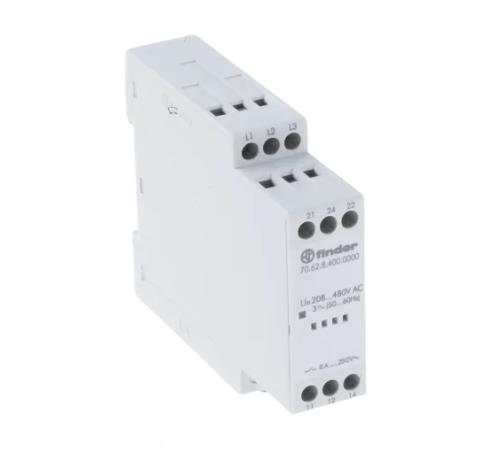 Finder, 70.62.8.400.0000, Voltage Monitoring Relay With DPDT Contacts, 3 Phase,phase monitoring relay, รีเลย์ตรวจสอบระดับ, รีเลย์ตรวจสอบ, Monitoring Relay, Relay, รีเลย์, 70.62.8.400.0000, Finder,Finder,Electrical and Power Generation/Electrical Components/Relay