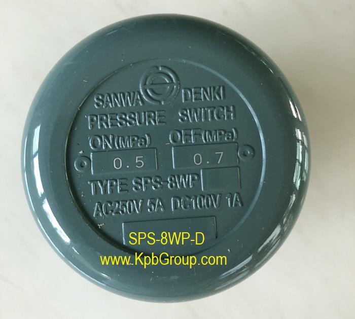 SANWA DENKI Pressure Switch SPS-8WP-D, ON/0.5MPa, OFF/0.7MPa, Rc3/8, ZDC2