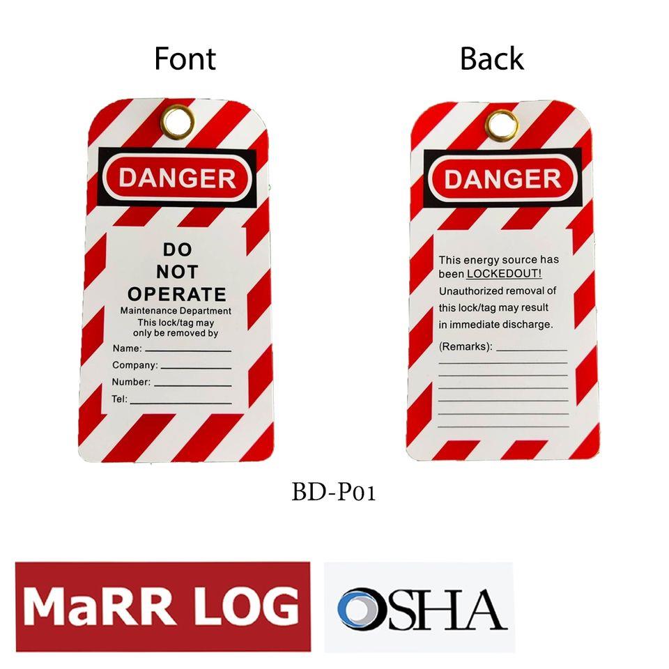 ป้ายแท็กนิรภัย MARRLOG Lockout Label Sign Safety Tagout BD-P01,กุญแจ lockout tagout Safety Padlock,MaRR LOG,Machinery and Process Equipment/Safety Equipment/Lockouts