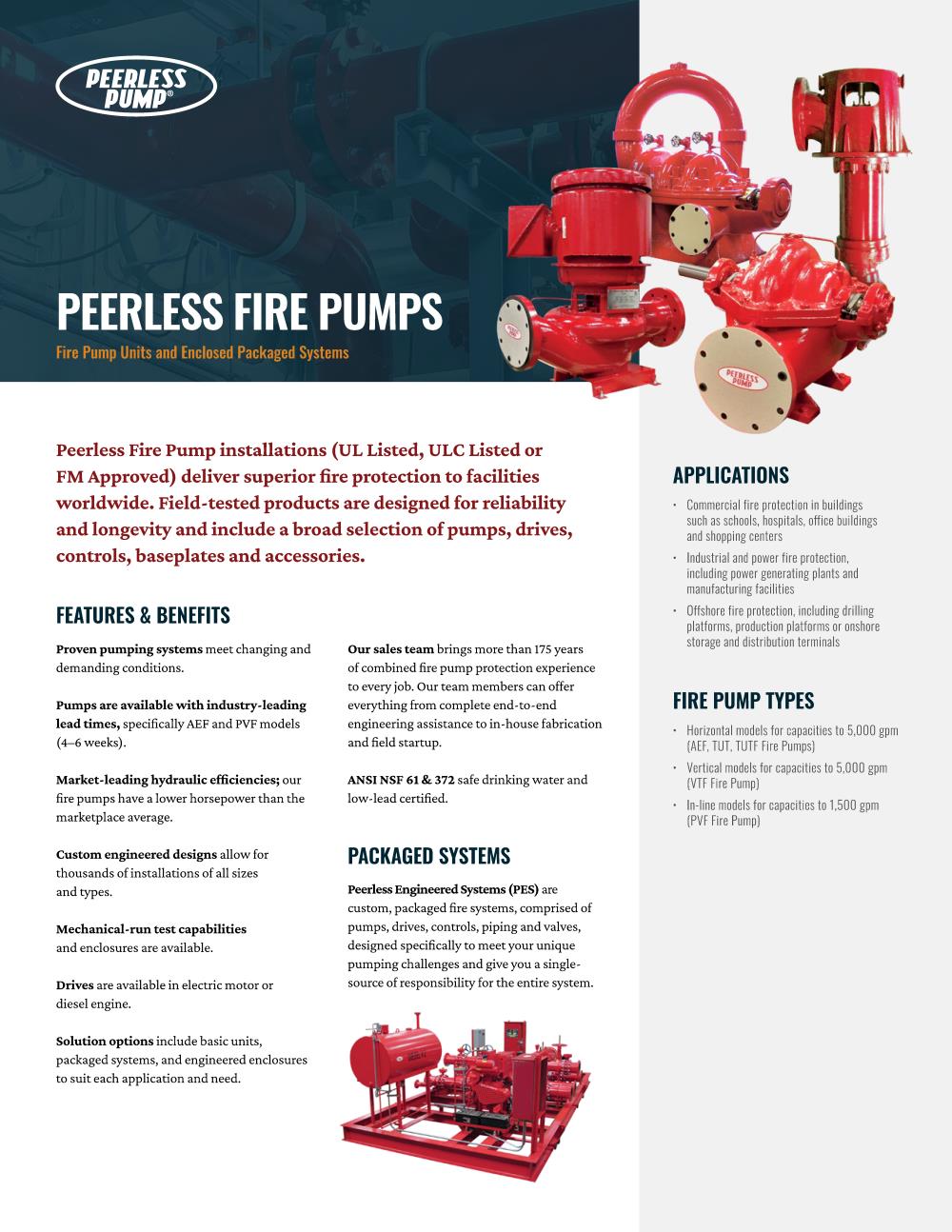 Peerless Fire Pumps ปั็มดับเพลิง