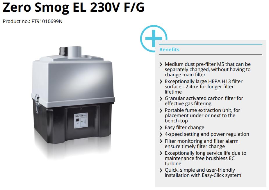 Weller Zero Smog EL Kit 1, 230V
