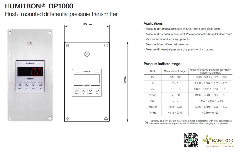 Differential Pressure Trasmitter DP1000,DOTECH,DOTECH,Instruments and Controls/Sensors