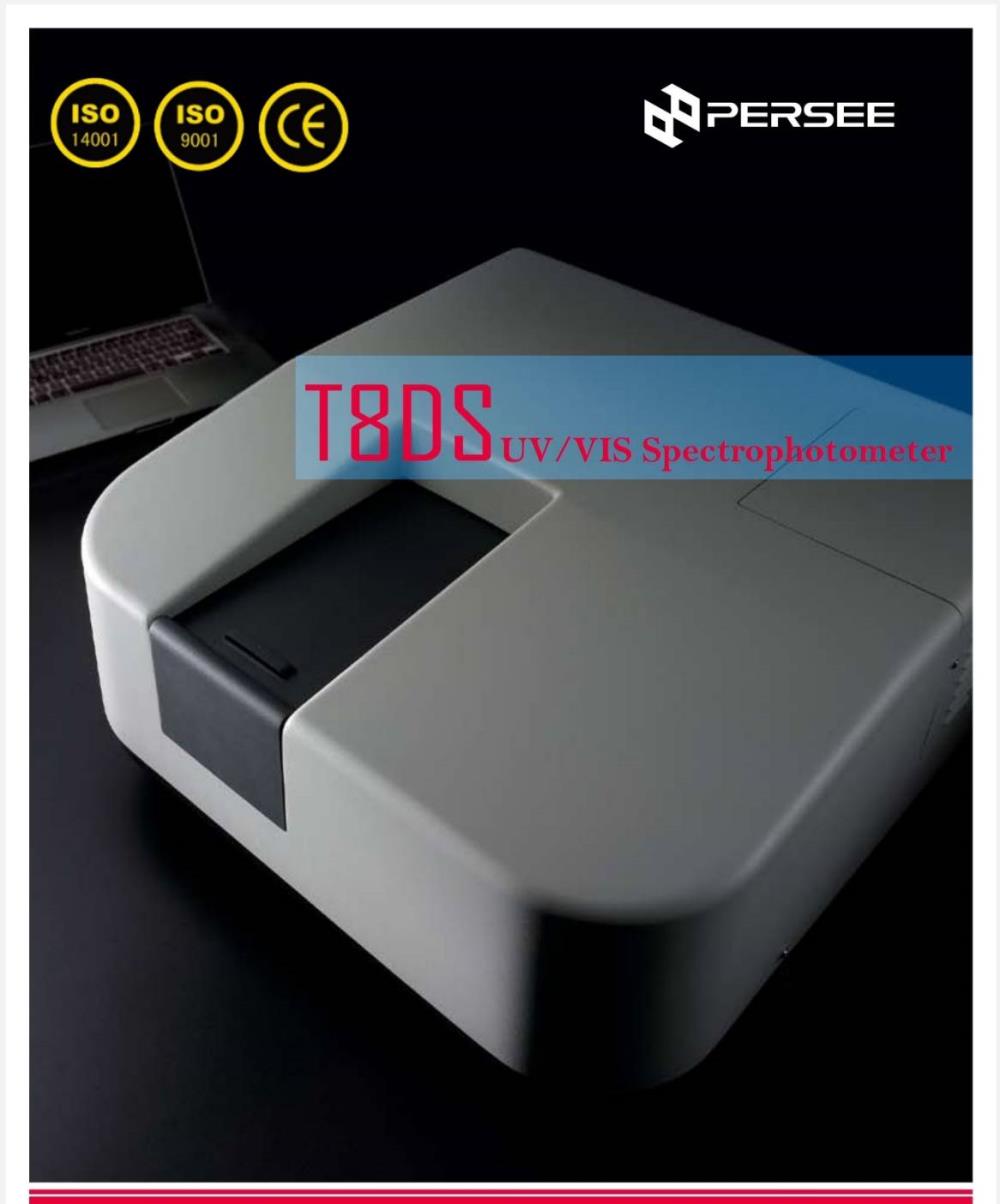 Spectrophotometer T8DS Double Beam UV-Vis,Spectrophotometer,UV-Vis Spectrometer,Double Beam,เครื่องดูดกลืนแสง,สเปกโทรมิเตอร์,PERSEE,Energy and Environment/Others