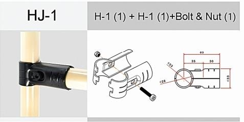 Matal Joint HJ-1 BK,ท่อ,ท่อเหล็ก,Pipe,Ivory,Pipe Rack,ข้อต่อเหล็ก,,Tool and Tooling/Accessories