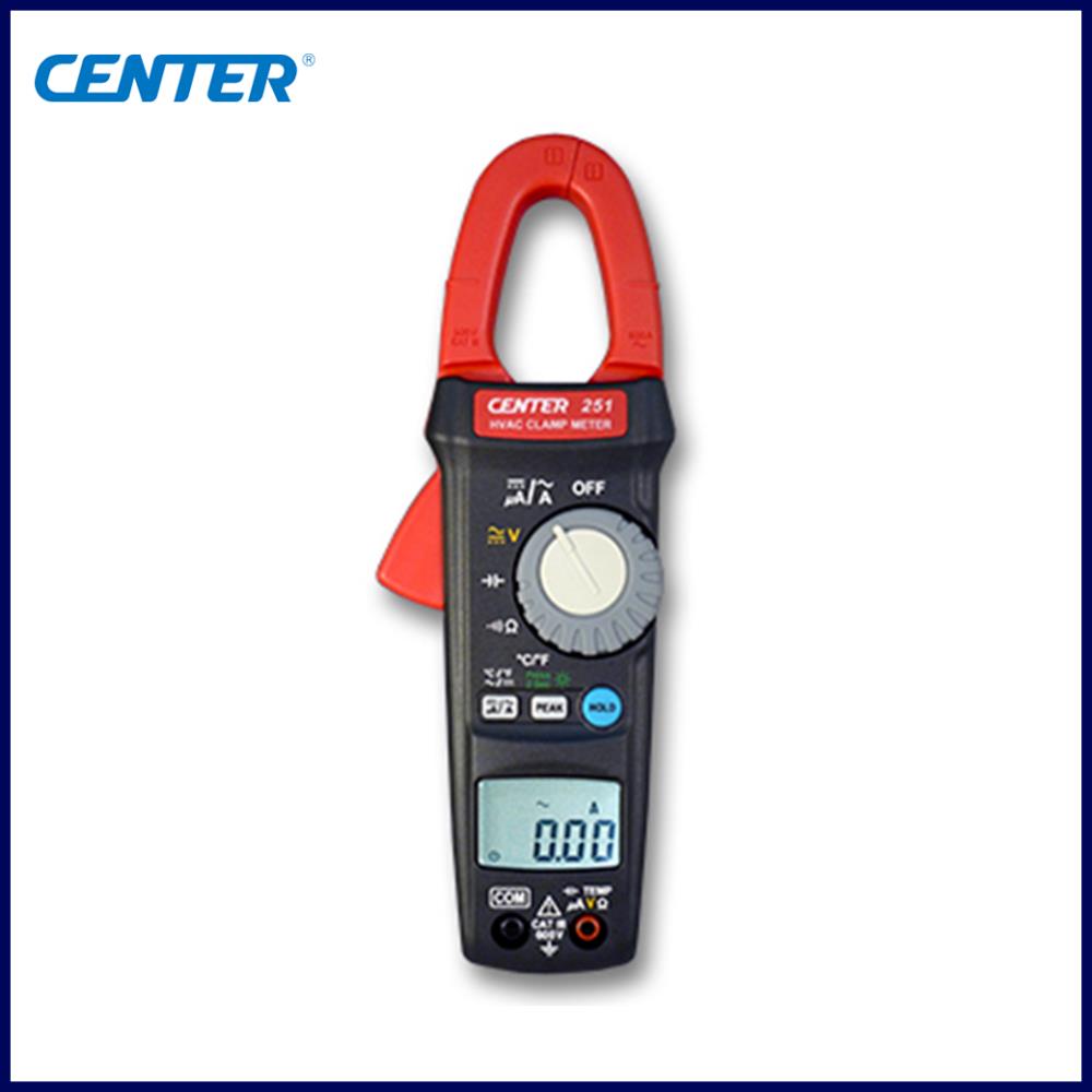 CENTER 251 แคลมป์มิเตอร์แบบดิจิตอล (TRMS HVAC Clamp Meter),แคลมป์มิเตอร์ แคลมป์มิเตอร์แบบดิจิตอล HVAC Clamp Meter,CENTER ,Instruments and Controls/Test Equipment