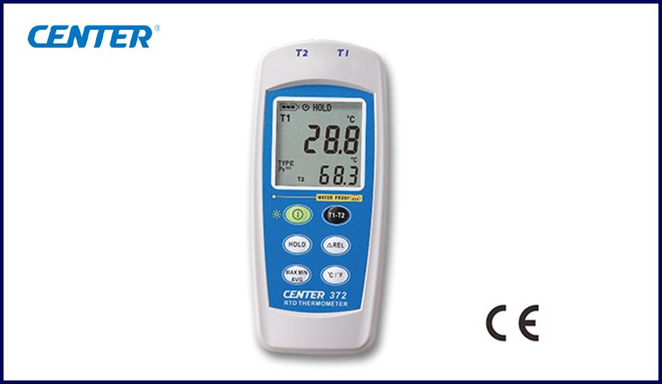 CENTER 372 เครื่องวัดอุณหภูมิ RTD (Dual Input RTD Thermometer (Water Proof)