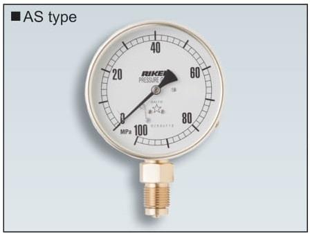 RIKEN Pressure Gauge AS Series,AS75-100M, AS100-10M, AS100-15M, AS100-20M, AS100-25M, AS100-30M, AS100-35M, AS100-40M, AS100-50M, AS100-100M, AS100-150M, RIKEN, Pressure Gauge,RIKEN,Instruments and Controls/Gauges
