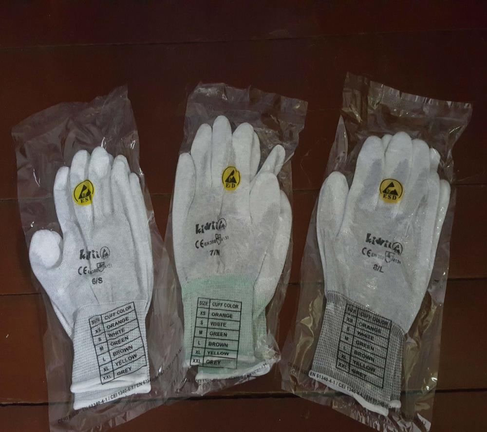 ESD CARBON PU PALM FIT GLOVES,ESD CARBON PU GLOVES,KIWII,Automation and Electronics/Cleanroom Equipment