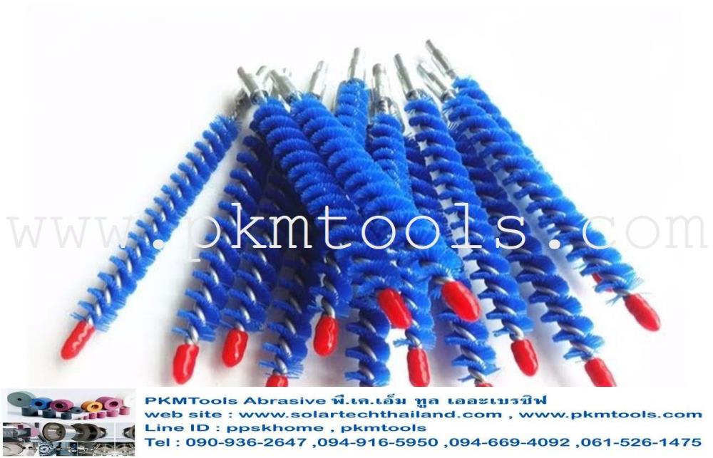 PKMTools แปรงไนล่อนสีน้ำเงิน ปลายกลียว M6,PKMTools แปรงไนล่อนสีน้ำเงิน ปลายกลียว M6 เสันผ่าศูนย์กลางขนาดโตรวมขนแปรง  : 16 mm. ความยาวทั้งตัว : 150 mm.  ความยาวช่วงขนแปรง : 100 mm. รูปทรง :	ทรงกระบอก วัสดุ : ไนล่อนสีน้ำเงิน ลักษณะ : แปรงไนล่อน ด้ามเกลียว การใช้งาน มีทั้งแบบก้านเกลียวน๊อตสำหรับงานหนัก สามารถต่อก้านได้ ล้างทำความสะอาดท่อระบายความร้อนของเครื่องจักร ล้างทำความสะอาด คอนเดนเซอร์ ชีลเลอร์ ล้างทำความสะอาด เครื่องทำน้ำแข็ง ล้างคราบสกปรก ในท่อต่างๆ สถานะของสินค้า : สินค้าพร้อมส่ง  ราคา 150 บาท / ชิ้น,,Machinery and Process Equipment/Abrasive and Grinding Wheels