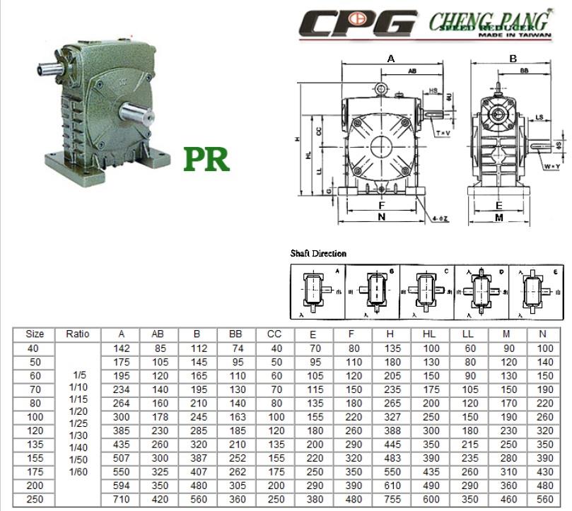 Worm Gear PR CPG,gear #worm gear #เกียร์ #เกียร์ทด ,CPG,Machinery and Process Equipment/Engines and Motors/Motors