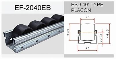 (ESD) 40"Type  Track Placon  Roller(Black) 4 M.,Placon Roller,ESD Roller,ระบบลำเลียง,,Tool and Tooling/Accessories