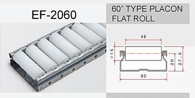 60"Type Placon Flat Roll SPGI  (White) PE Roller SPCC  4M.,Placon Roller,ESD Roller,ระบบลำเลียง,Placon Roller Track,,Tool and Tooling/Accessories