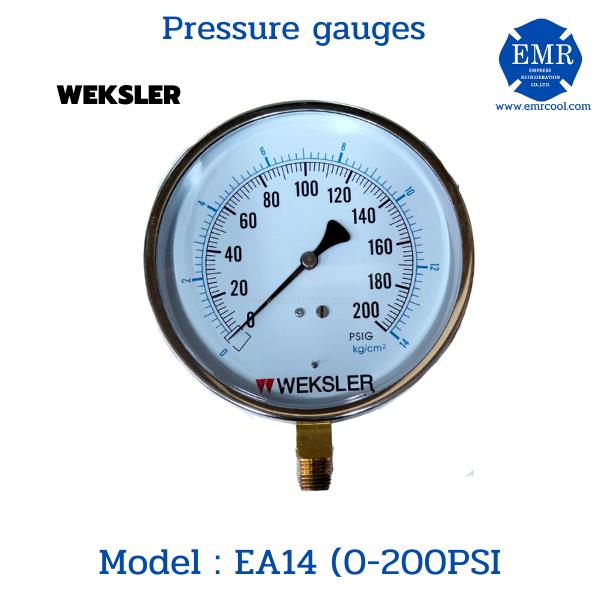 Pressure gauges"WEKSLER"Model.EA14(0-200PSI),Pressure gauges"WEKSLER"Model.EA14(0-200PSI),WEKSLER,Instruments and Controls/Gauges