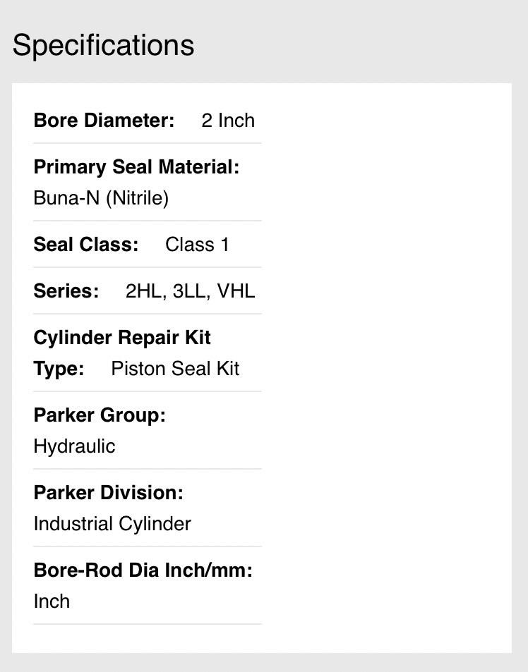 Parker Seal Kit