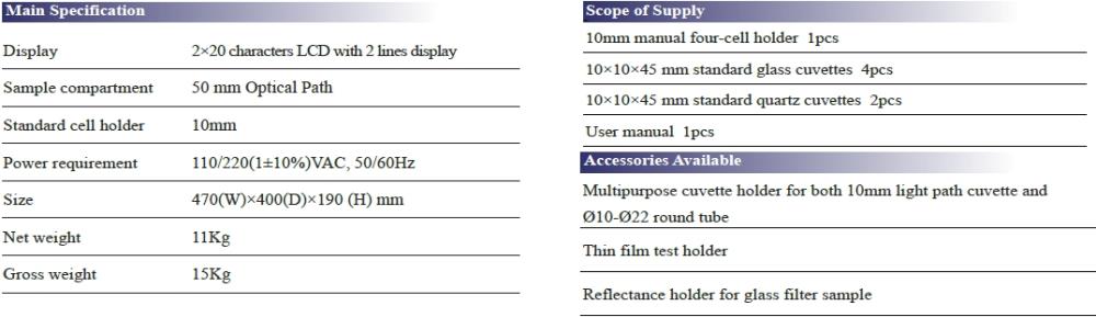UV-VIS Spectrophotometer SP-UV200