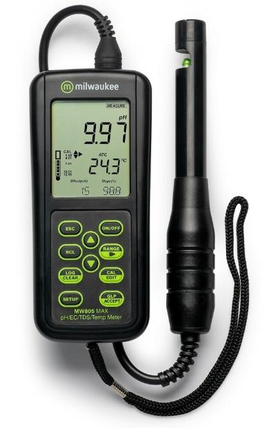 Milwaukee MW805 Max pH/EC/TDS/Temperature portable meter,ph meter,เครื่องวัดค่า pH,EC,Temp,TDS,parameter,Milwaukee,Energy and Environment/Environment Instrument