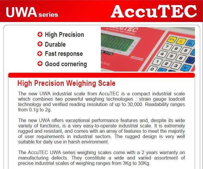 เครื่องชั่งดิจิตอลราคาถูก AccuTEC UWA series