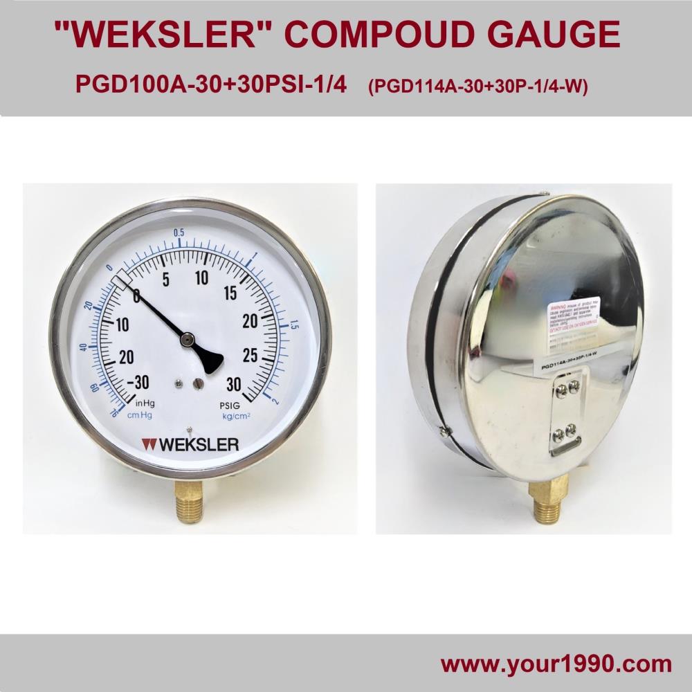 Welksler Compond Gauge,Weksler/Compound Gauge/Gauge,Welksler,Instruments and Controls/Gauges
