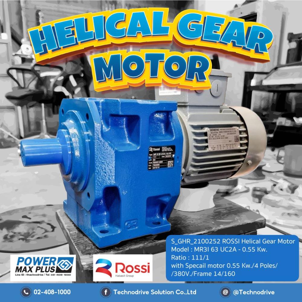 ROSSI Helical Gear Motor, Helical Gear Motor,Rossi,MR3I 63 UC2A,เกียร์ rossi,Rossi,Machinery and Process Equipment/Gears/Gearmotors