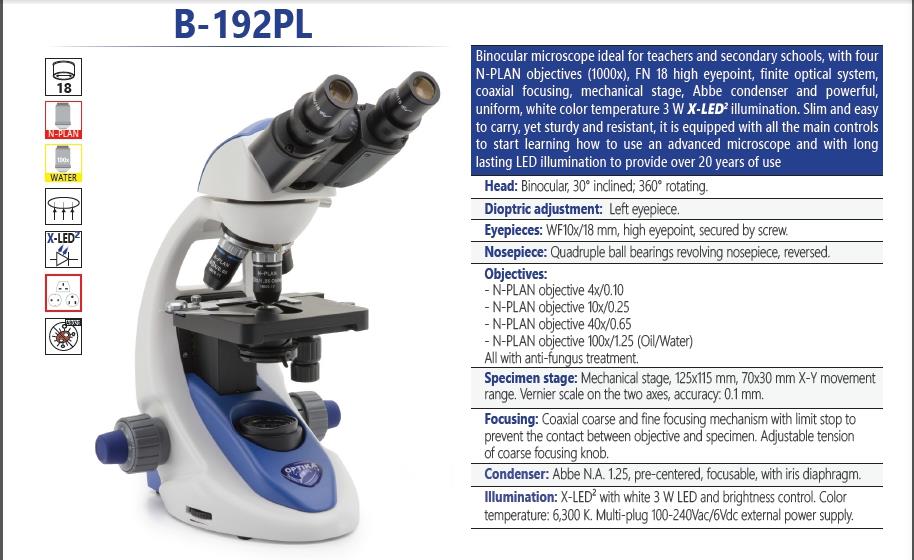 กล้องจุลทรรศน์ microscope Optika
