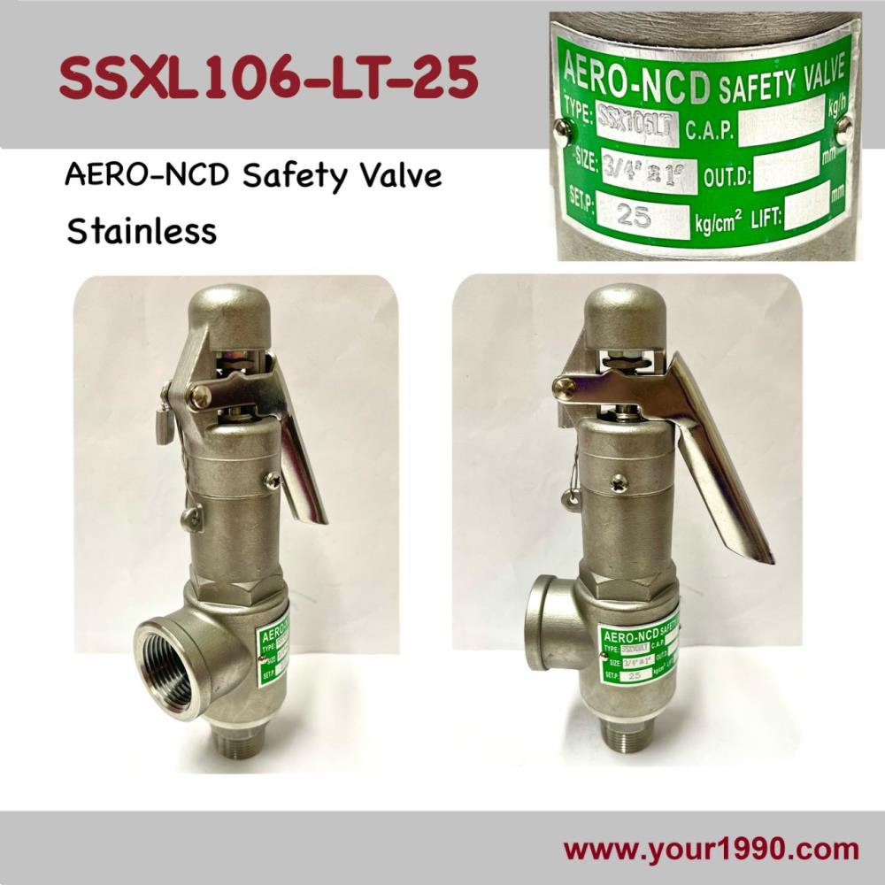 NCD Safety Relief Valve Stainless Steel,NCD Safety Relief Valve/ Safety Vale/เซฟตี้วาล์ว/รีรีฟวาล์ว,AERO-NCD,Pumps, Valves and Accessories/Valves/Safety Relief Valve