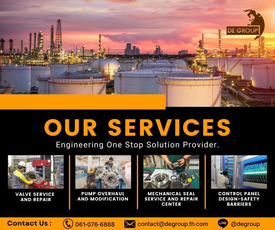 ตัวแทนจำหน่ายสินค้าและให้บริการทางด้านวิศวกรรมซ่อมบำรุง,OilAndGas , ChemicalProduction , Petrochemical , EnergyGeneration , WaterWork , OffShore , ValveServiceandRepair ,,Pumps, Valves and Accessories/Maintenance Supplies