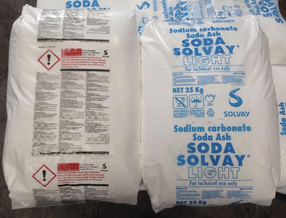 โซเดียม คาร์บอเนต เทคเกรด (Sodium carbonate , Soda Ash Light Tech Grade  Solvay) Solvay SC01 261583