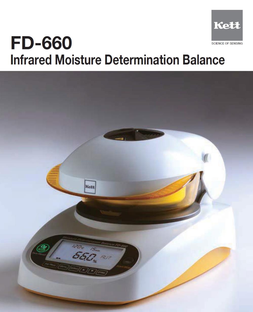 Infrared Moisture Determination Balance. Brand : Kett (Japan), Model: FD-660