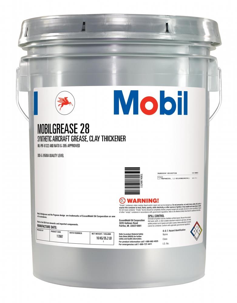 Mobilgrease 28 Synthetic aviation grease MIL-PRF-81322G 16 kg bucket,Mobli Synthetic aviation grease,Mobil,Hardware and Consumable/Lubricants and Coolents