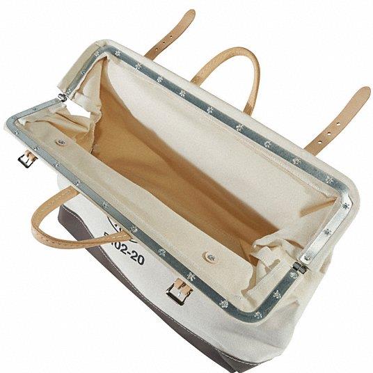 KLEIN TOOLS Tool Bag: Canvas, 1 Pockets, 20 in Overall Wd, 6 in Overall Dp, 15 in Overall Ht, Brown