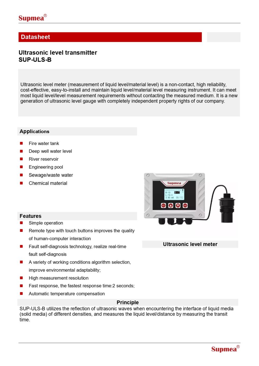  Ultrasonic level transmitter  อันตราโซนิควัดระดับน้ำและเคมี