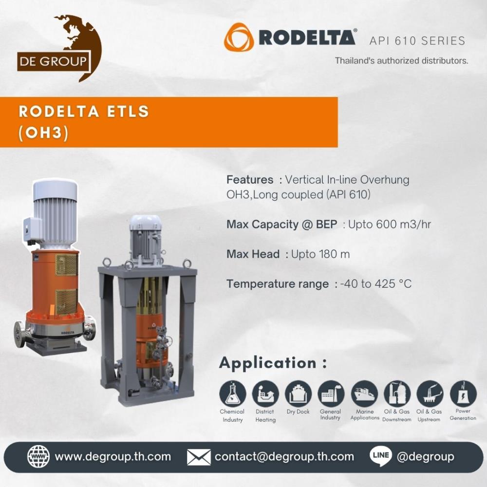 Rodelta ETLS (OH3),Rodelta , Rodelta Pump , Centrifugal pumps , API 610 , Chemical Industry , General Industry , Oil And Gas Downstream , Oil And Gas Upstream , Power Generation,Rodelta,Pumps, Valves and Accessories/Pumps/Centrifugal Pump