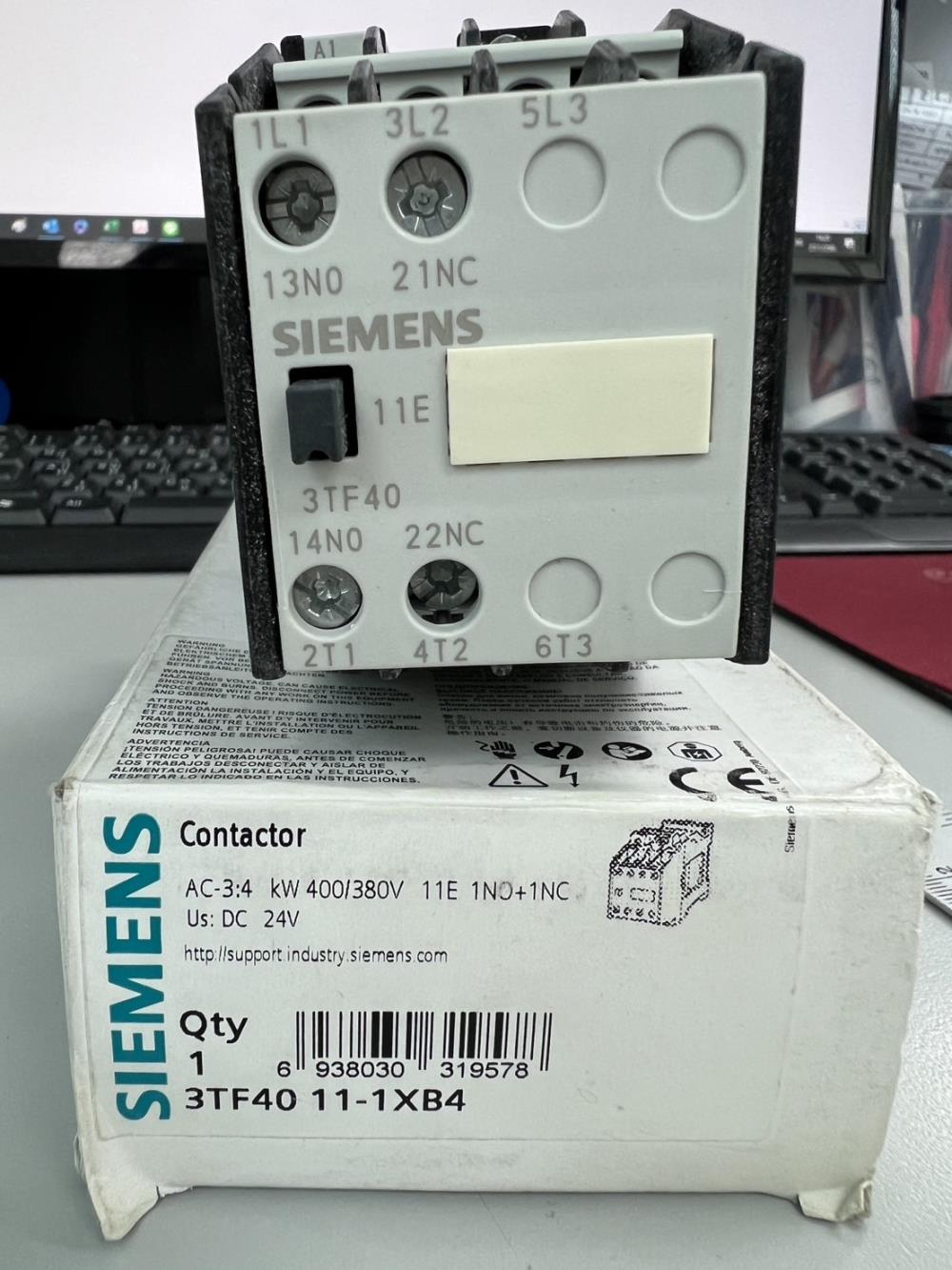 Siemens 3TF4011-1XB4 Contactor,Siemens 3TF4011-1XB4 Contactor Contactor AC-3:4 kW 400/380V 11E 1 NO + 1 NC Us: DC 24 ,Siemens 3TF4011-1XB4 Contactor,Automation and Electronics/Access Control Systems