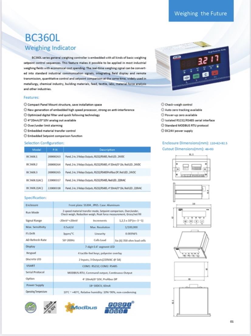 Electronic Weighing Controller/Indicator