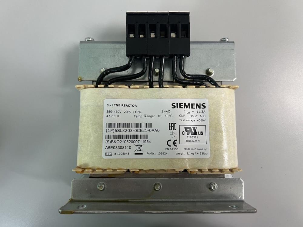Siemens 6SL3203-0CE21-0AA0,Siemens 6SL3203-0CE21-0AA0 SINAMICS reactor 380-480V 3AC 47-63Hz I_LN=11.3 A Stand-alone,Siemens 6SL3203-0CE21-0AA0,Automation and Electronics/Access Control Systems