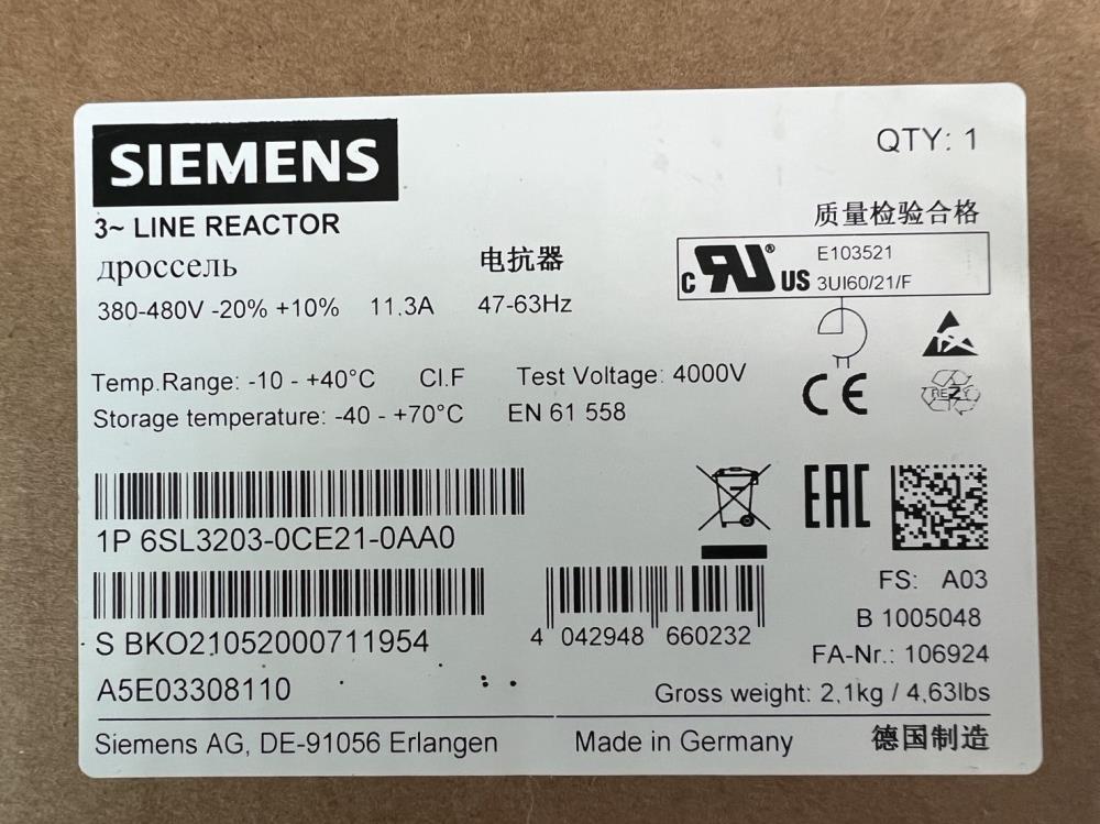 Siemens 6SL3203-0CE21-0AA0
