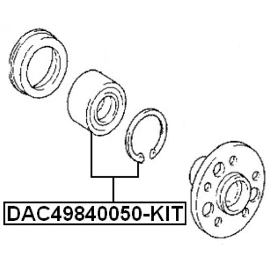 DAC49840050-KIT - Wheel Bearing Kit - Rear Wheel Bearing Repair