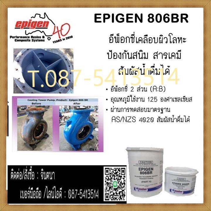 Epigen 806BR Brush on (Brushable Abrasion Resistant Composite )   อีพ็อกซี่ 2 ส่วน ชนิดเคลือบผิวโลหะเพื่อป้องกันสนิม สารเคมี,เคลือบผิวโลหะกันสนิม,เคลือบผิวป้องกันสนิม,สารทาป้องกันเสียดสี,ceramic coating,Epigen,Pumps, Valves and Accessories/Maintenance Supplies